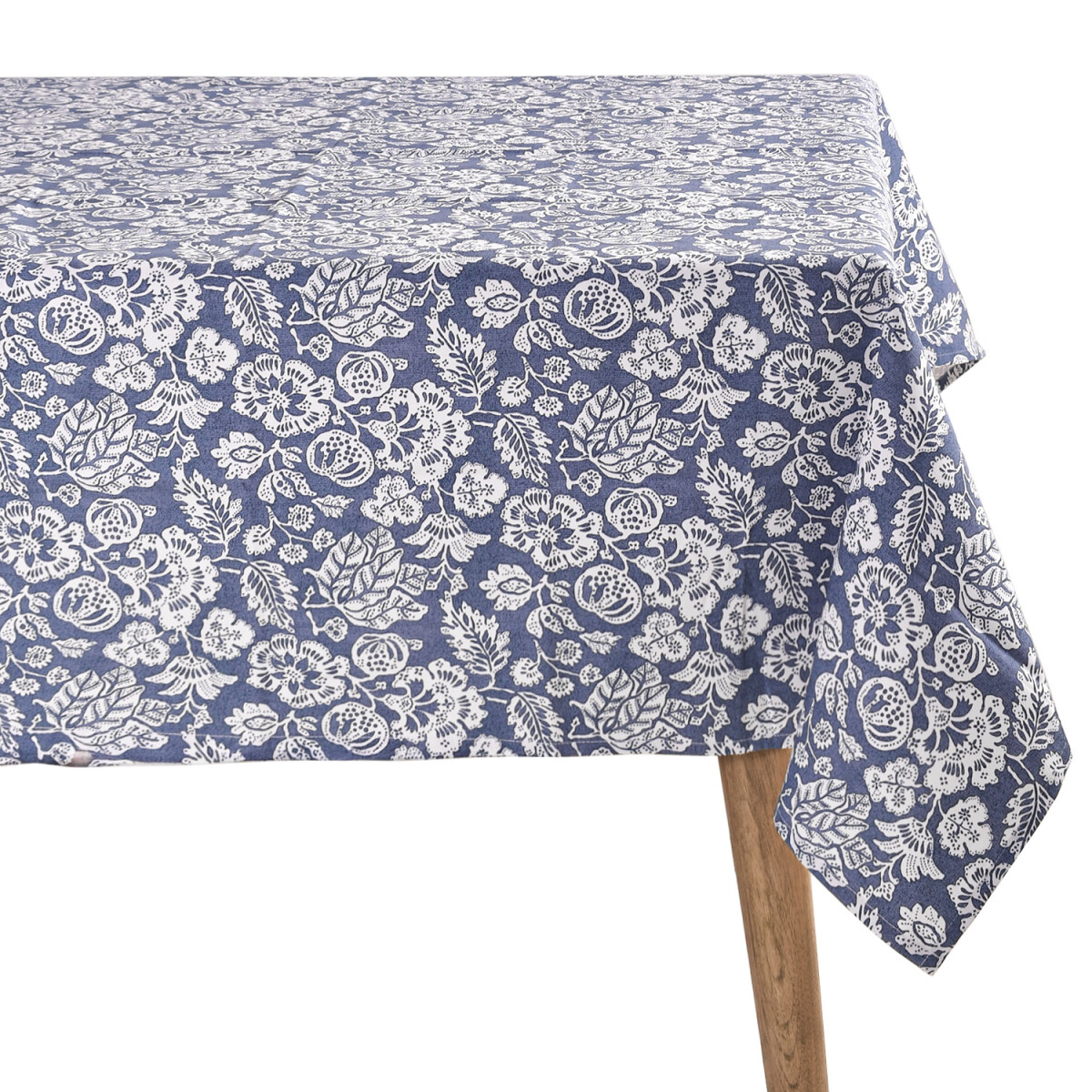 Mantel Premium Flores Ikat Azul - 150 x 210 