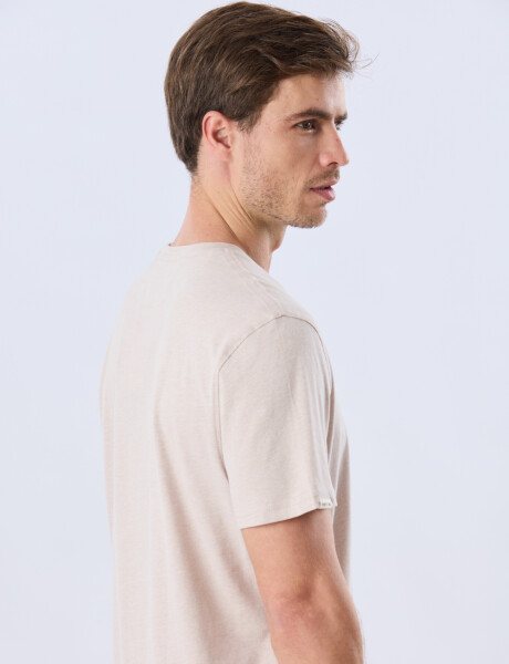REMERA ESTAMPADA DE ALGODÓN Beige
