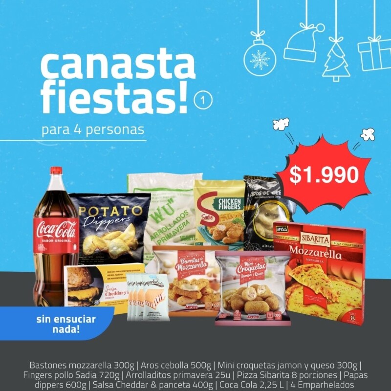 CANASTA REUNIÓN FAMILIAR/CUMPLE PARA 4 PERSONAS CANASTA REUNIÓN FAMILIAR/CUMPLE PARA 4 PERSONAS