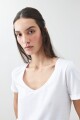 Remera escote en V blanco