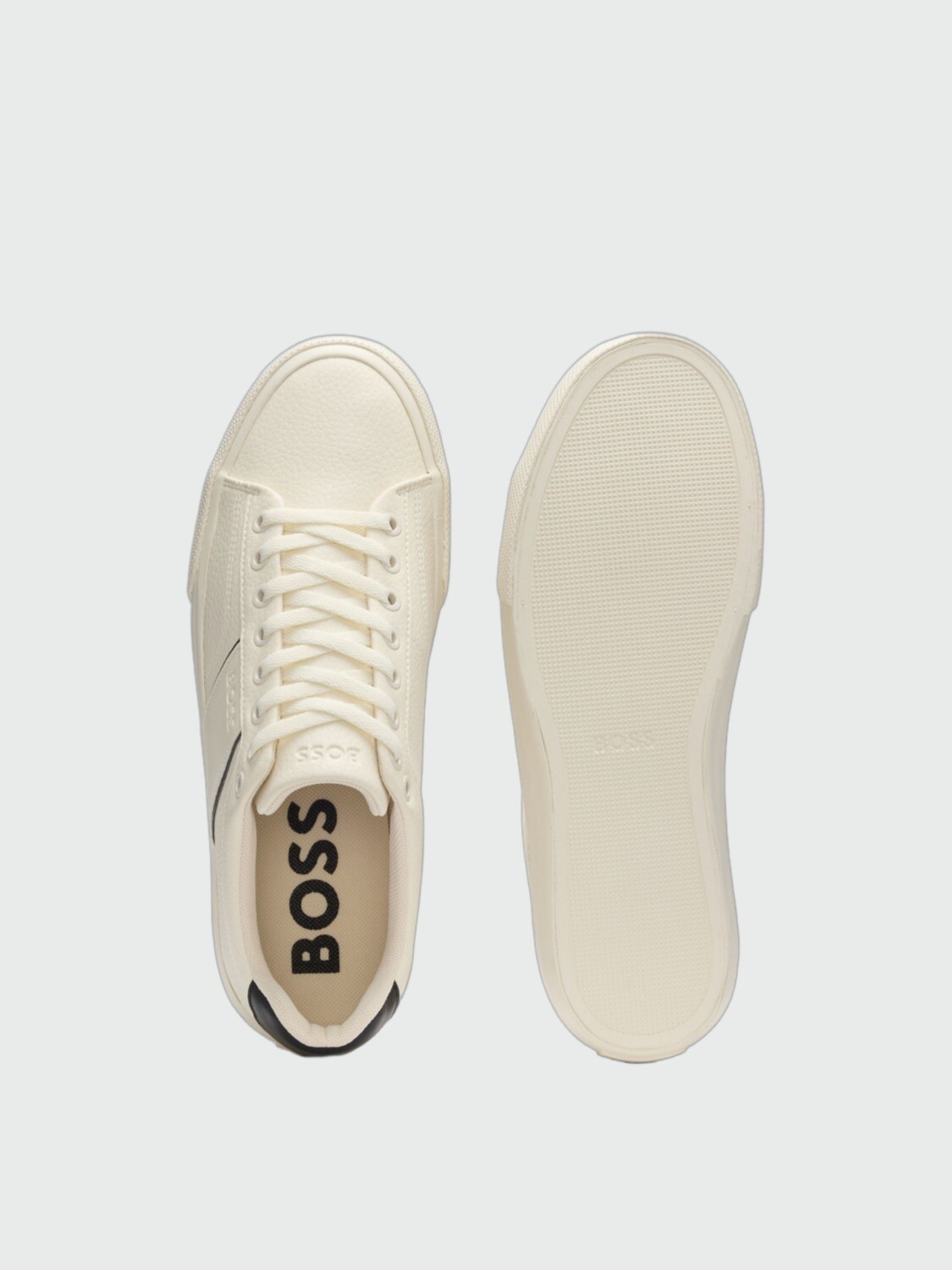 BOSS - Zapatillas Aiden Tenn Grained Blanco