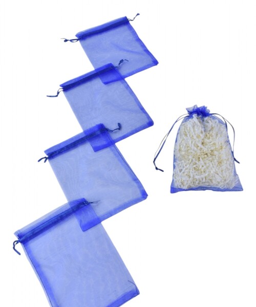 Pack x 100 - Bolsas organza 12x17 cm AZUL