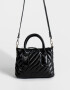 City Puffy Cartera City Efecto Craquelada - Negro