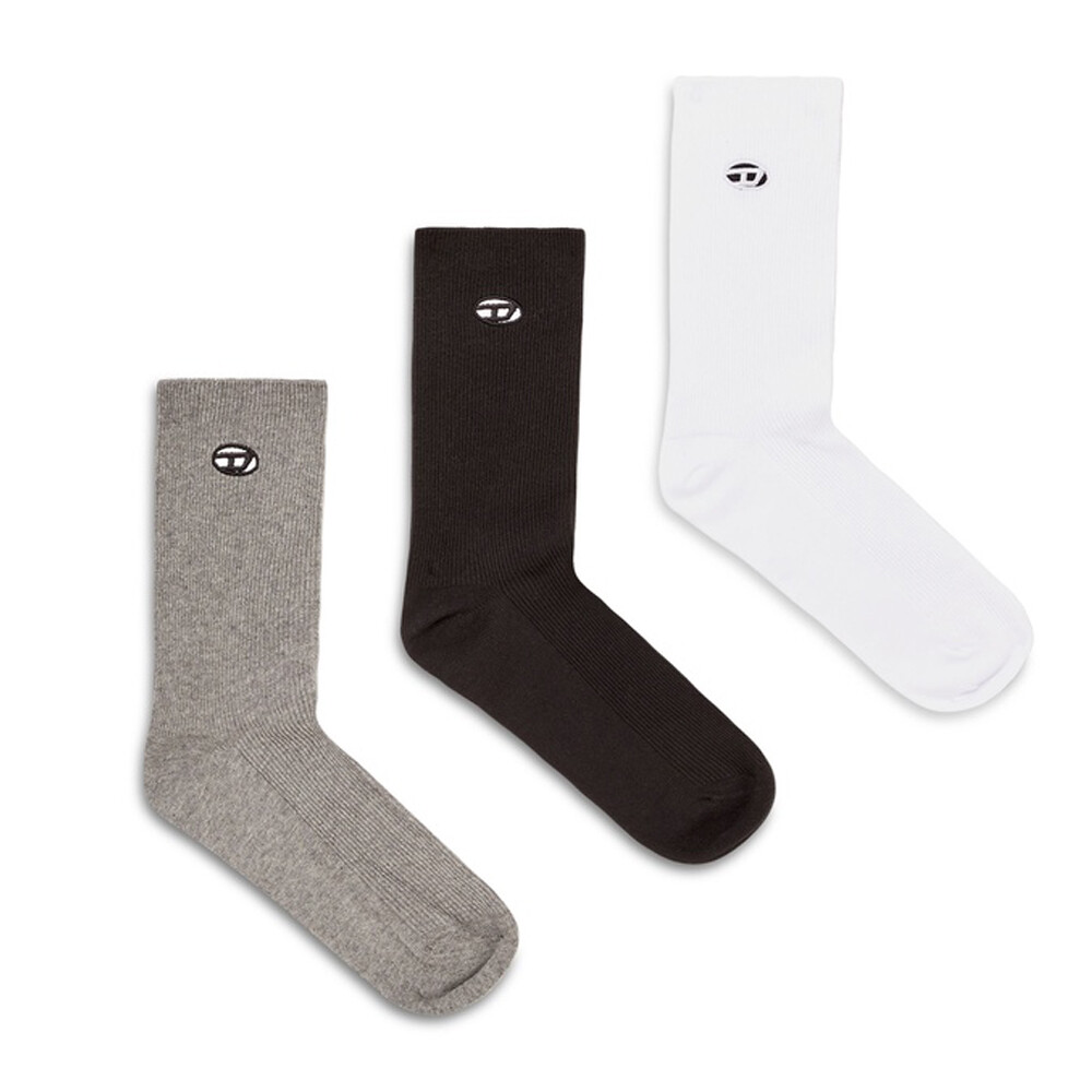 Medias Para Hombre Skm-D-Oval Gris/Blanco