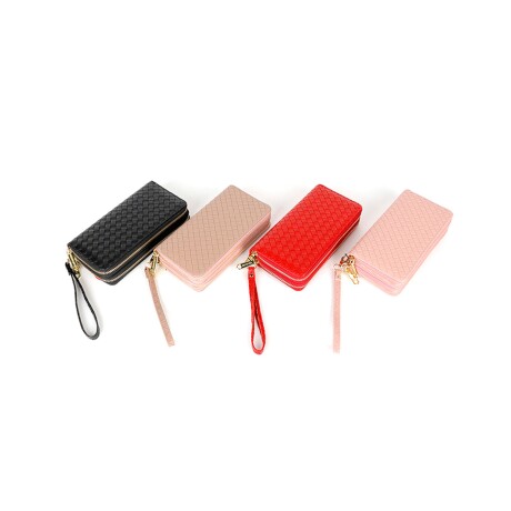 Billetera Canva Tramada 18,5 x 9cm Rosa