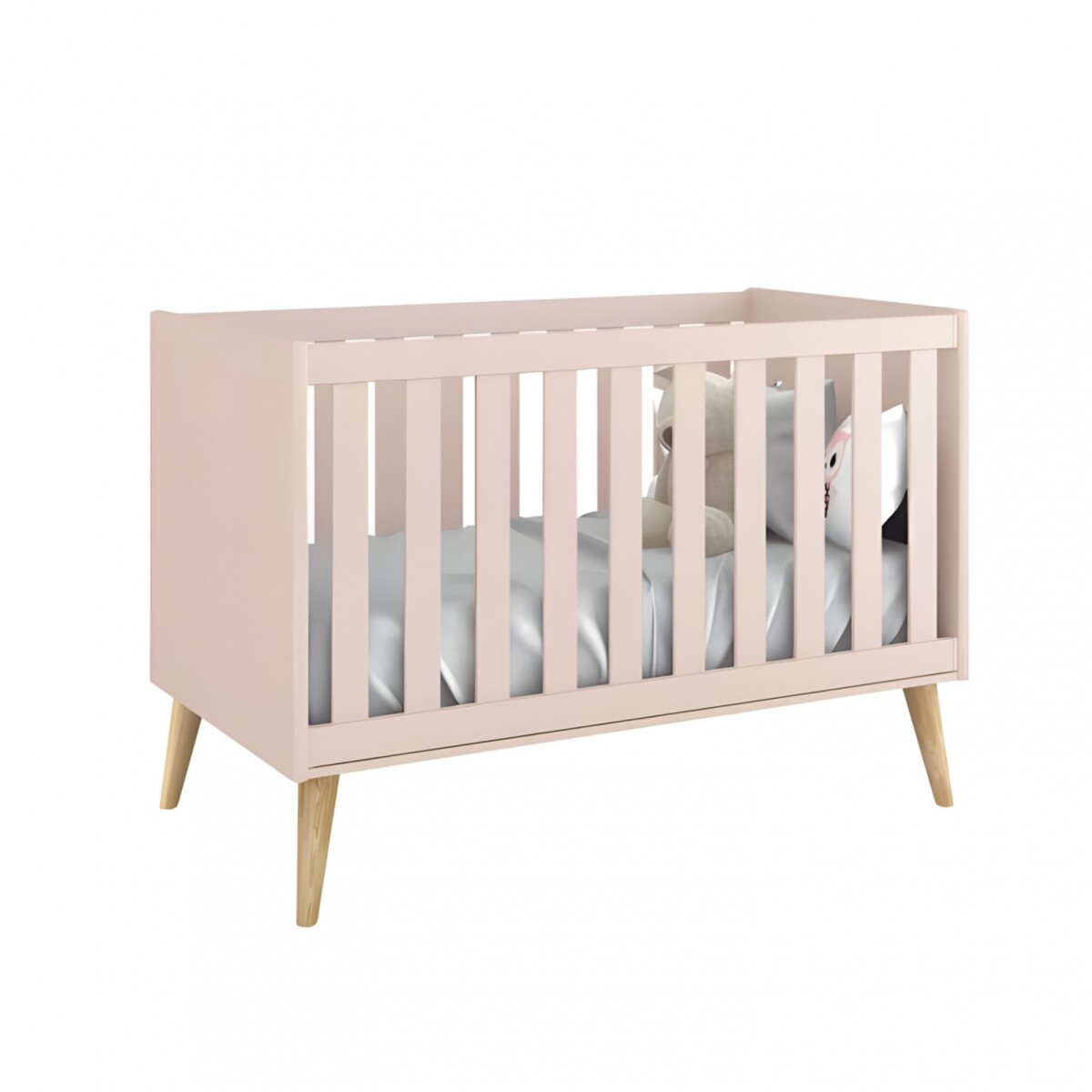 Cuna Convertible Bebé - Theo - Rosa 