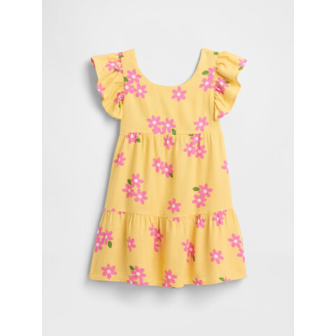 V-SL TIER DRESS FRENCH ALMOND
