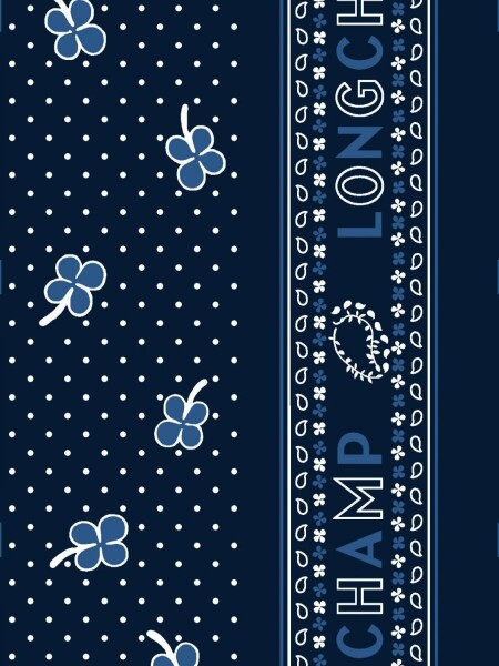 LONGCHAMP - PAÑUELO BANDANA DE SEDA Azul