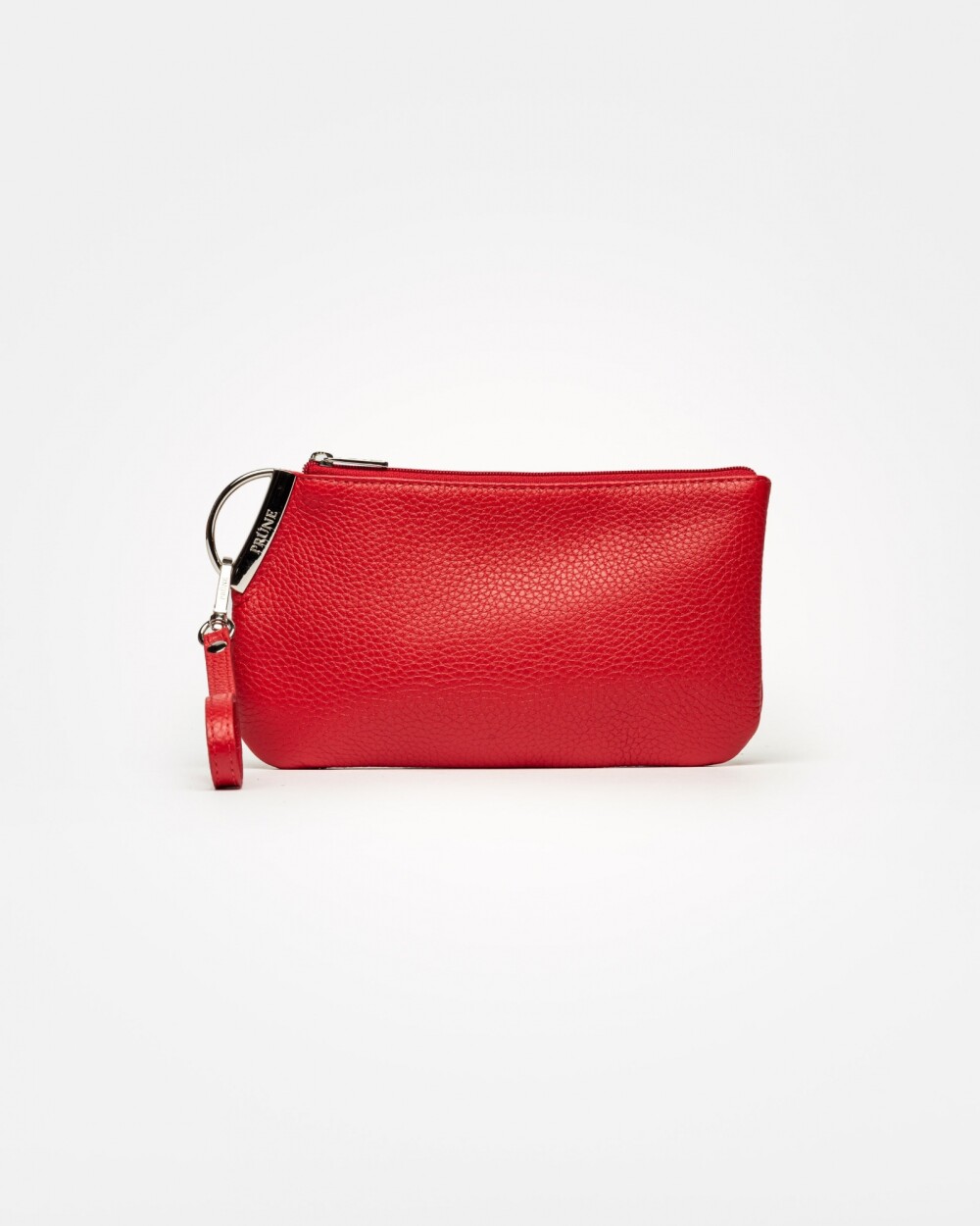 Porta cosméticos Katy en cuero graneado Rojo