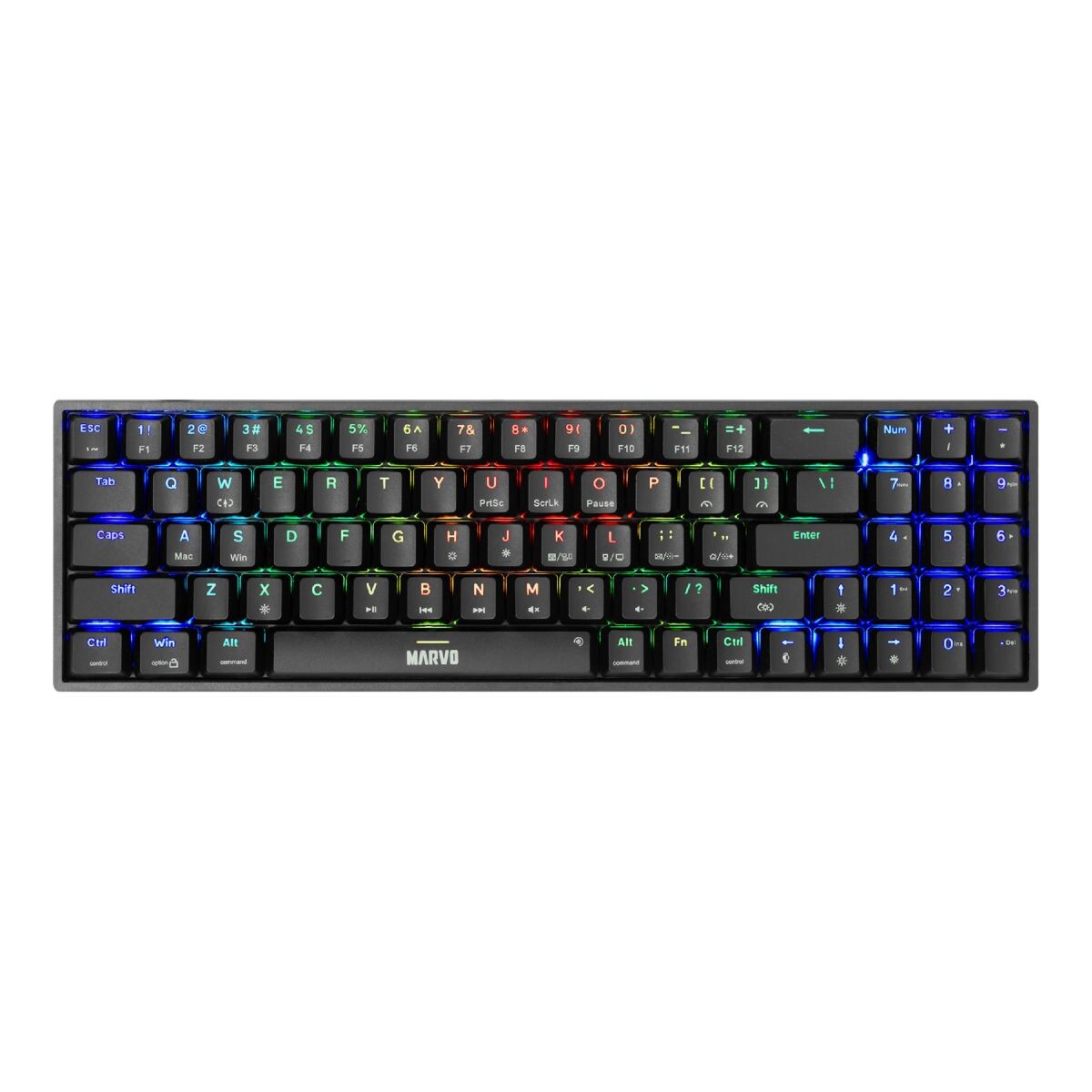 Teclado Marvo Mecánico Kg956 75% Sw Yellow Ing Bk - TECLADO MARVO MECáNICO KG956 75% SW YELL 