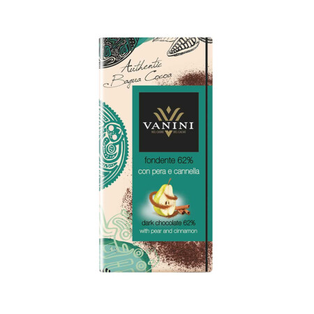 CHOCOLATE VANINI 62% CACAO PERA Y CANELA CHOCOLATE VANINI 62% CACAO PERA Y CANELA