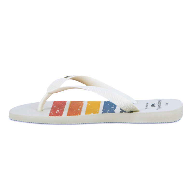 Tropical Brasil Ojota Estampado De Hombre - Blanco Blanco
