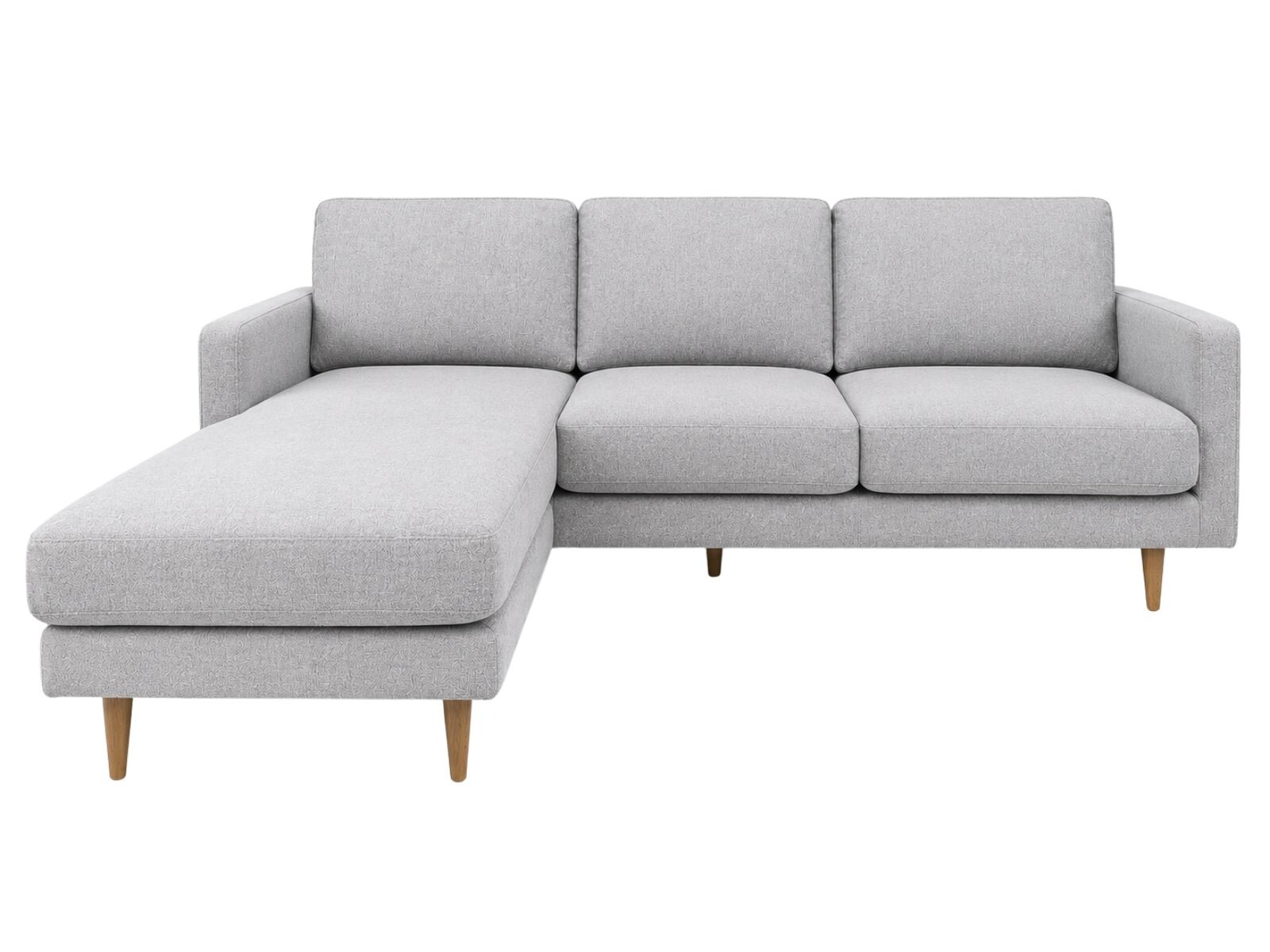 Sofá con Chaise PRADA - Light Grey Tela Rústica 