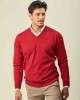 Buzo Lambswool Escote V Rojo