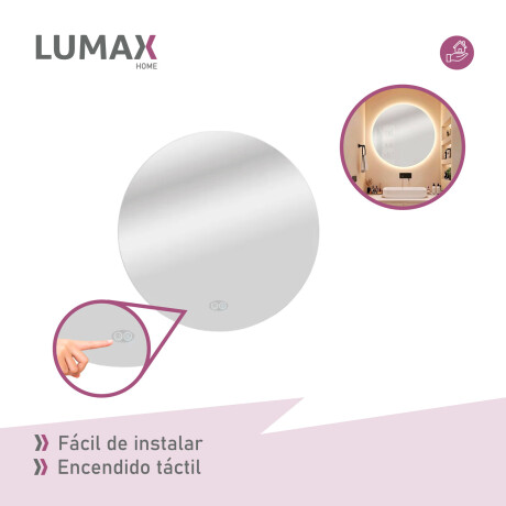 Espejo redondo Luz Led Lumax Desempañador 80 cm Espejo redondo Luz Led Lumax Desempañador 80 cm
