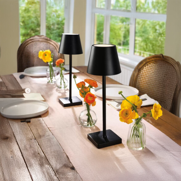 Lámpara de mesa LED inalámbrica 5W negro USB-C IX5000