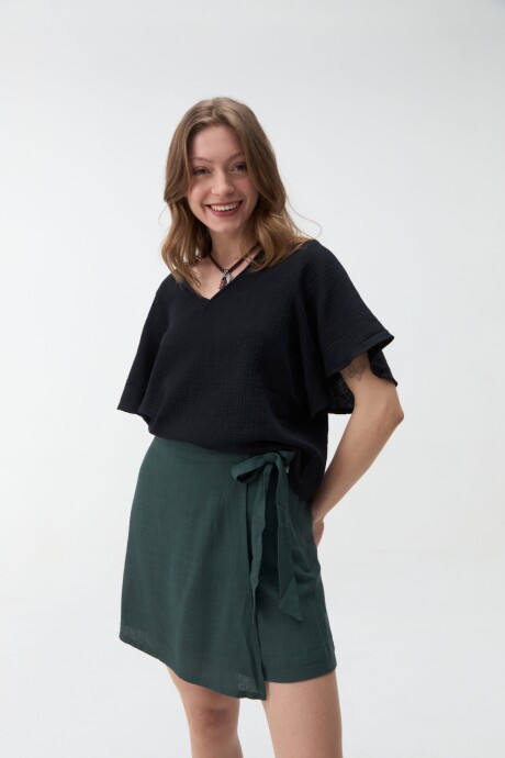 BLUSA MANGA CORTA NIGELLA Negro