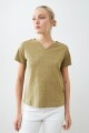 Remera puff print verde oliva