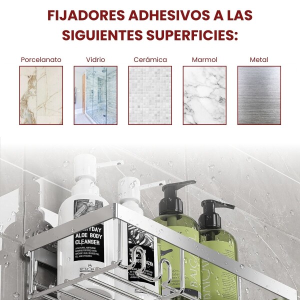 Estante Organizador Accesorio Baño Ducha Set X3 Jabonera Adhesivo Imback Color Plateado Estante Organizador Accesorio Baño Ducha Set X3 Jabonera Adhesivo Imback Color Plateado