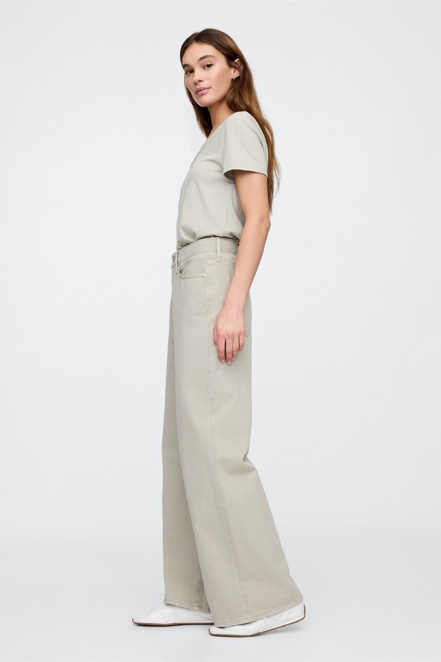 Jean Wide Leg Tiro Alto Mujer Thunder Grey 161