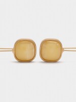 Pendientes Dorados Efecto Piedra beige