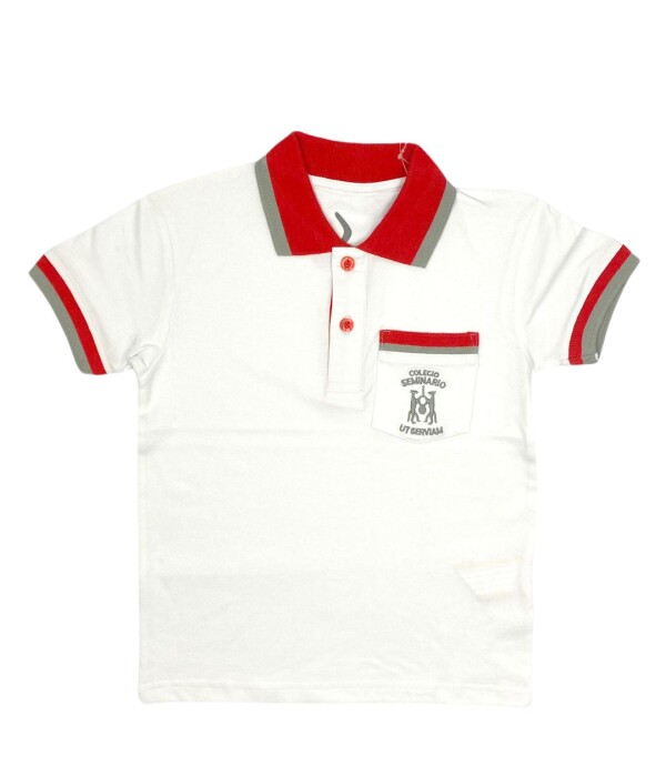 Remera Polo Colegio Seminario Blanco