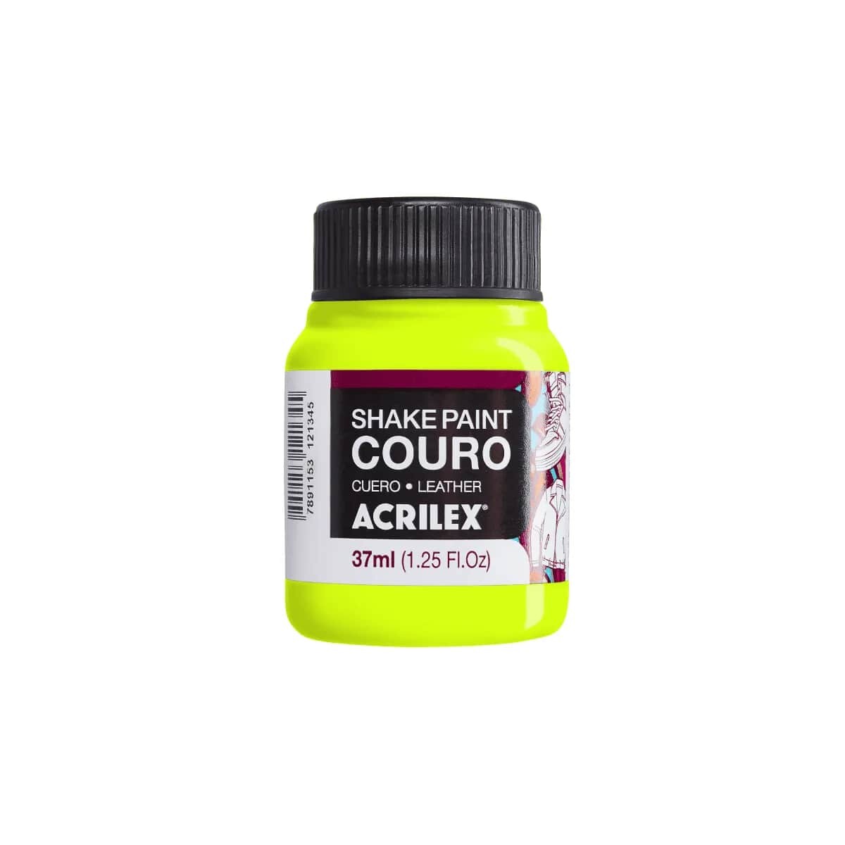 Pintura Acrilex Shake Cuero 37 ml - Amarillo Limon 