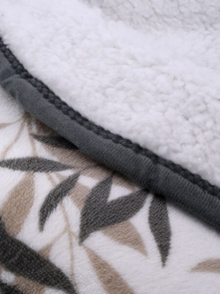 MANTA SHERPA PRINT 2 PLAZAS GRIS