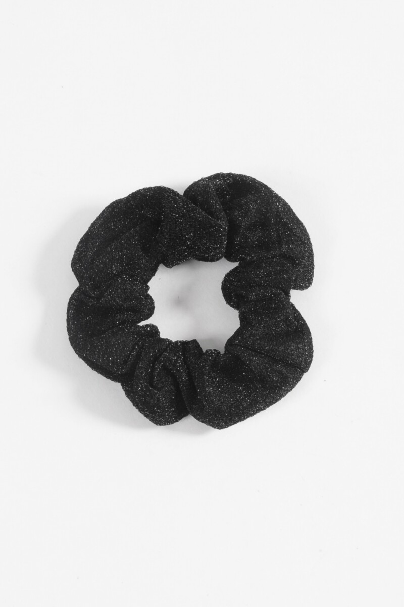 Gomita scrunchie lurex negro