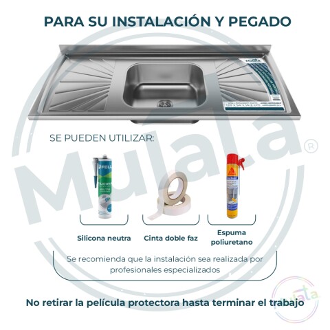 Pileta Central de Acero Inoxidable y base en Hormigón 120 x 54 x 14,2 cm Pileta Central de Acero Inoxidable y base en Hormigón 120 x 54 x 14,2 cm