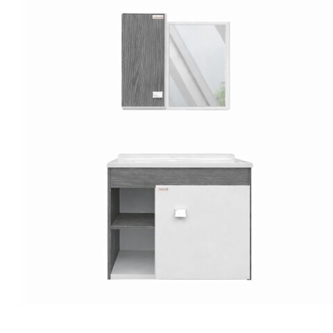 Mueble de baño suspendido Sophia Etna 60cm bacha de resina natural y espejo con botiquín Mueble De Baño Suspendido Sophia Etna 60cm Bacha De Resina Natural Y Espejo Con Botiquín