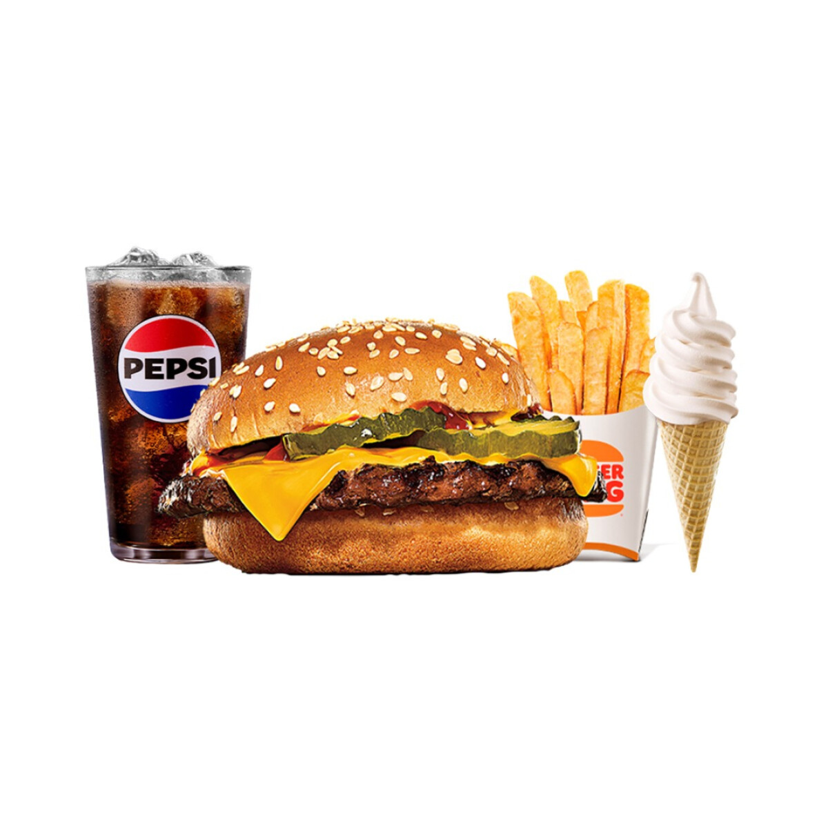 Combo Burger King - Hamburguesa queso + Cono 