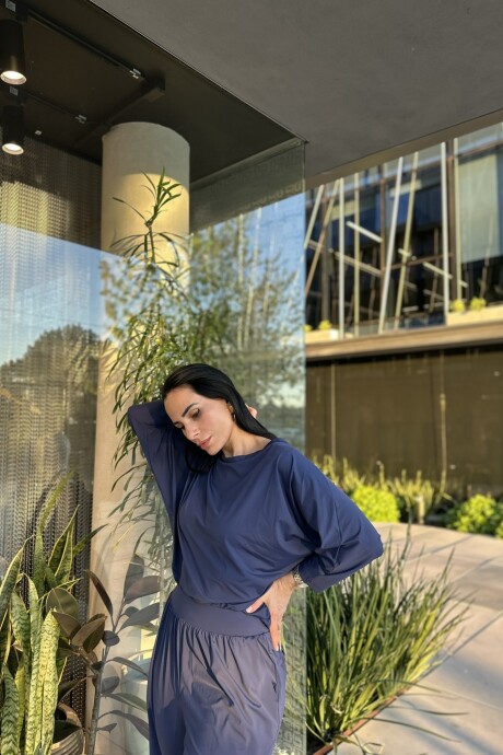 Blusa escote bote Athenea Azul Marino