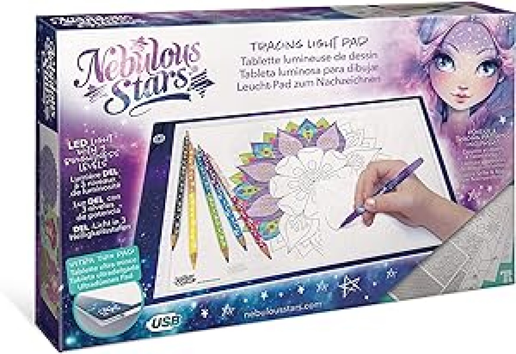 Tablet con luz para calco Nebolous Stars 