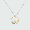 Cadena y colgante Círculo de vida de MOON en plata 925, oro 18k y perla Cadena y colgante Círculo de vida de MOON en plata 925, oro 18k y perla