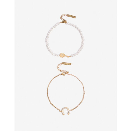 Set De Pulseras Flexibles Acero Dorado