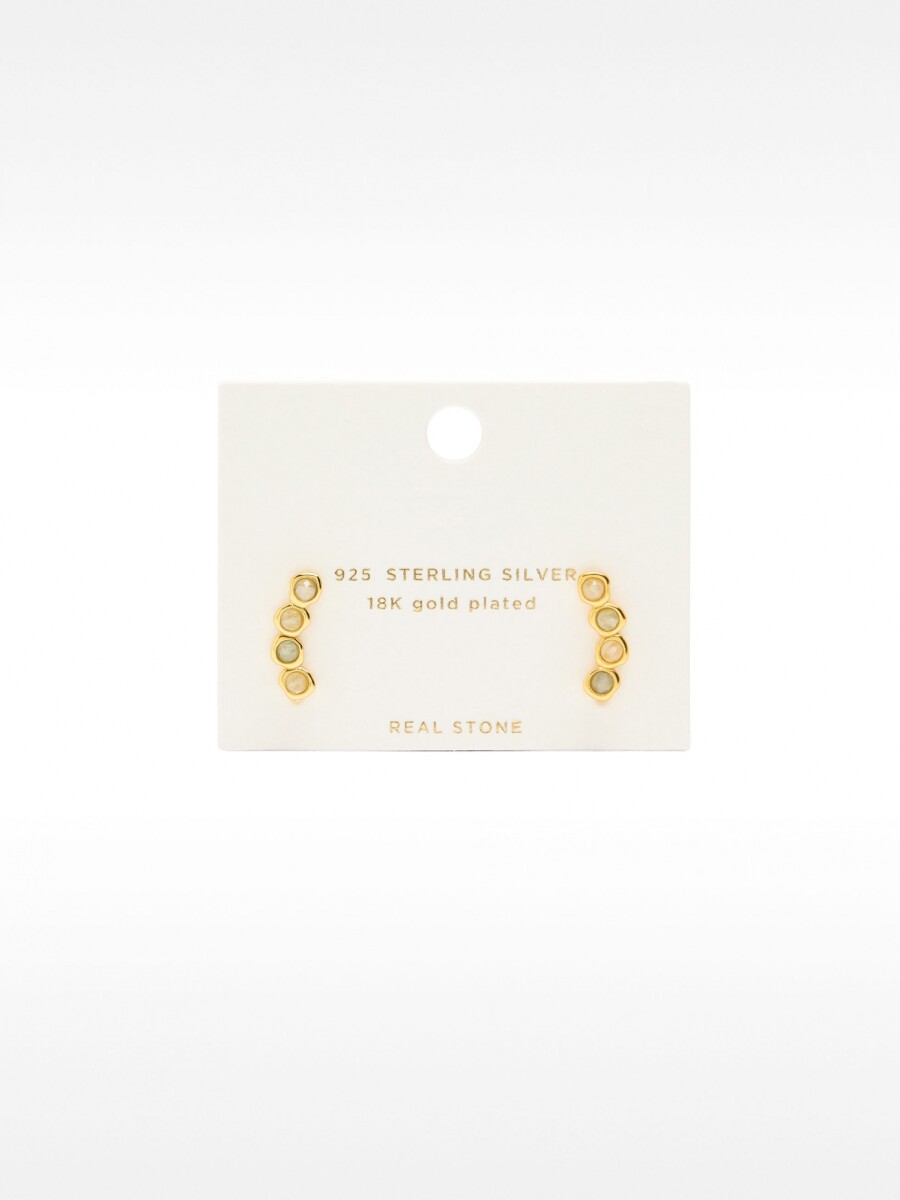 Pendientes Con Circonitas - Plata De Ley 925 verde