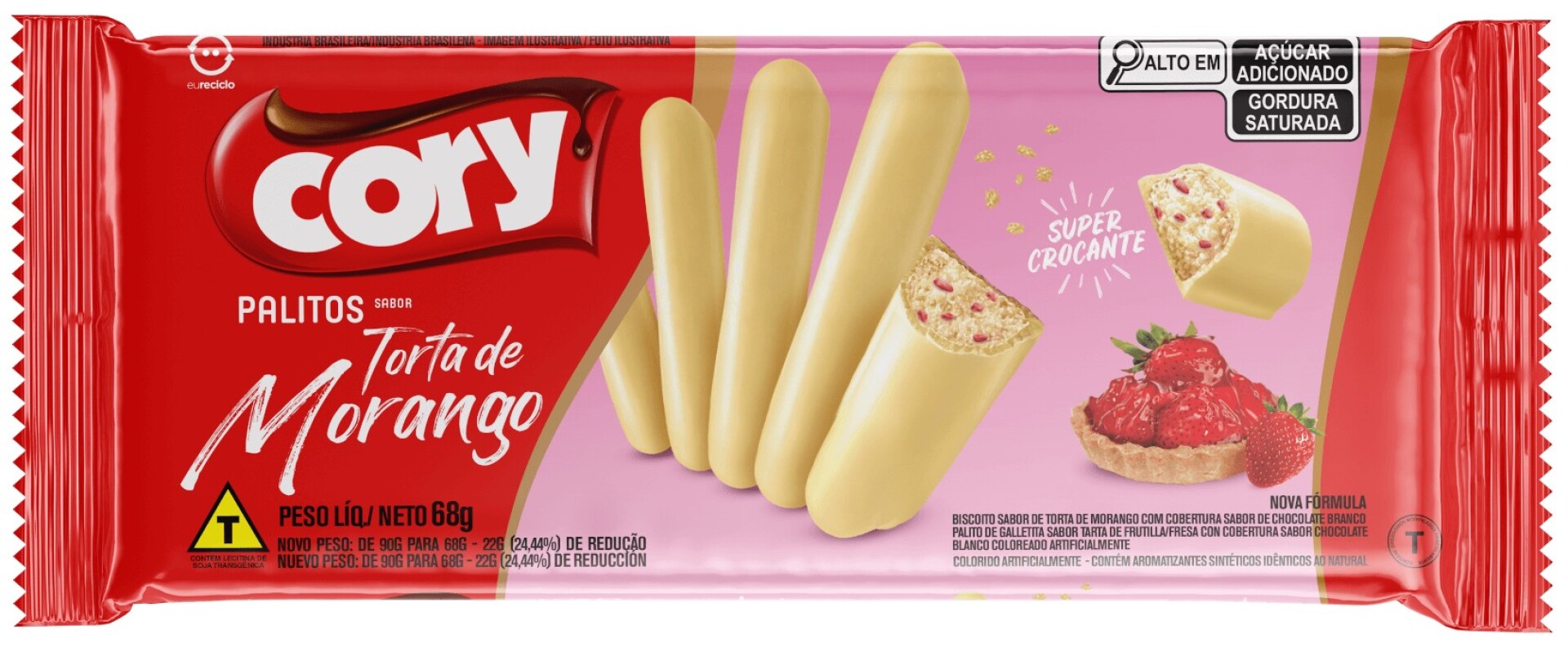 PALITOS BAÑADOS CORY 68G FRUTILLA 