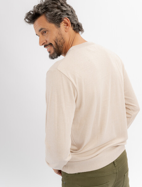 Buzo escote V Sauce beige