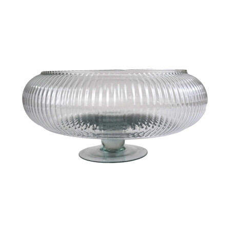 CENTRO DE MESA COPON VIDRIO 24X11CM LABRADO RAYAN ROUND CAKE PLATE CENTRO DE MESA COPON VIDRIO 24X11CM LABRADO RAYAN ROUND CAKE PLATE
