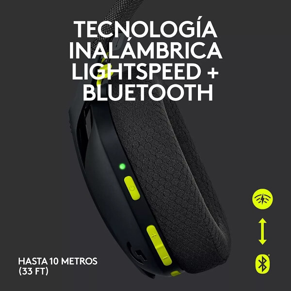 Vincha Gamer Inalámbrico Logitech G435 NEGRO