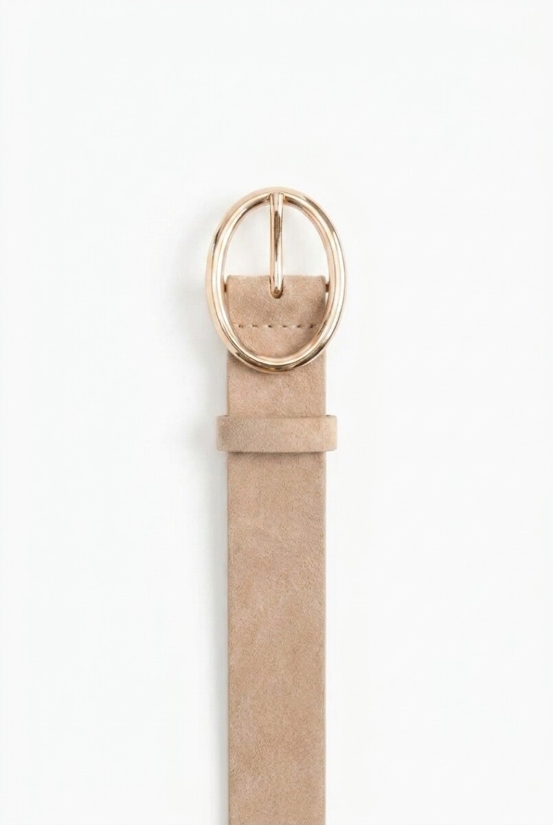 Cinturón simil gamuza - beige 