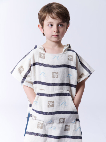 Poncho toalla estampado Crudo