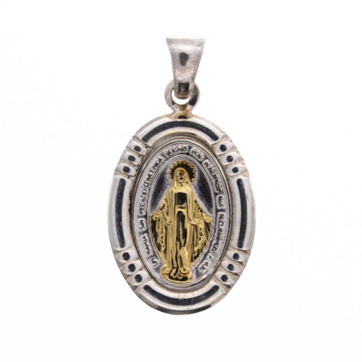 Medalla de plata 925 y double en oro 18 ktes - Milagrosa 