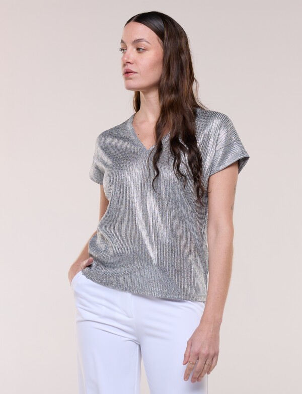 Blusa Metalizada PLATEADO