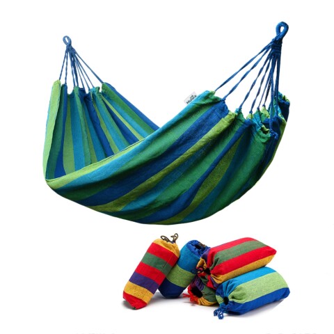 Hamaca Paraguaya De Colgar Colgante 1 Plaza Verde - Azul Hamaca Paraguaya De Colgar Colgante 1 Plaza Verde - Azul
