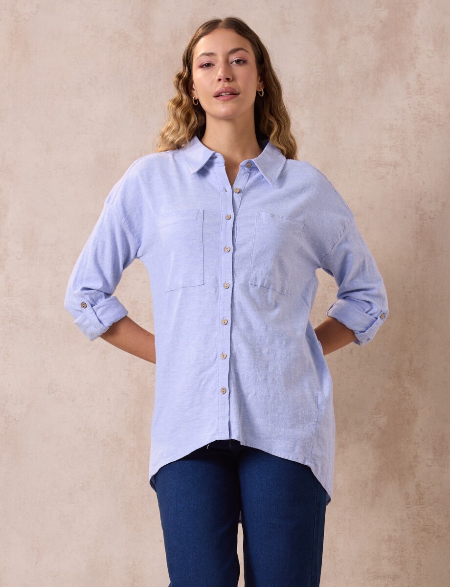 Camisola Lino - Celeste 