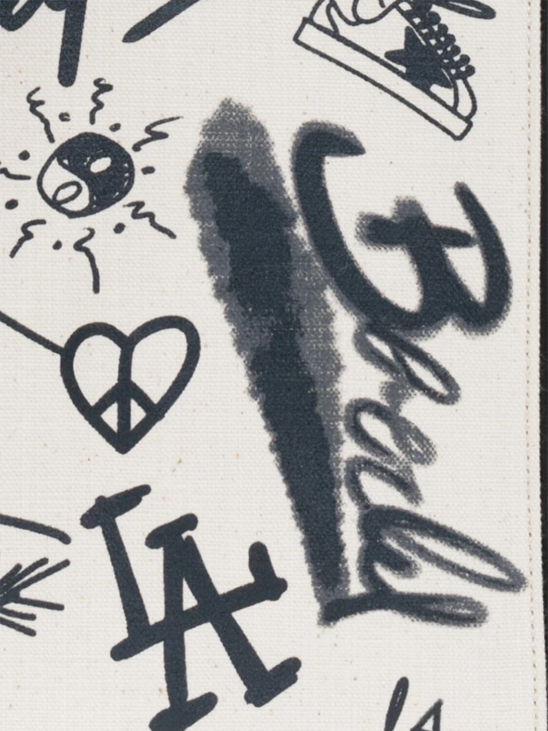 Golden Goose-Cartera de lona estampada, California Blanco