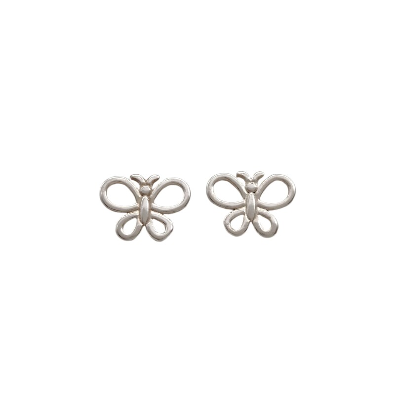 Caravanas Mariposa-Plata 925-Sin piedra-CA3477 sinpiedra