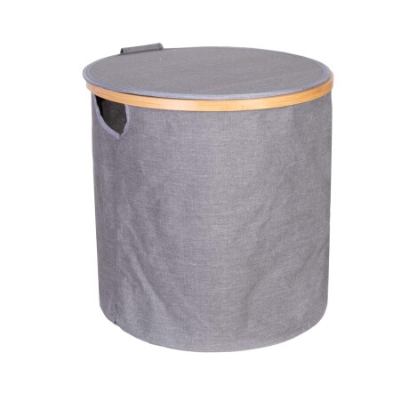 CESTO C/TAPA ALGODON-Y-BAMBOO GRIS A514